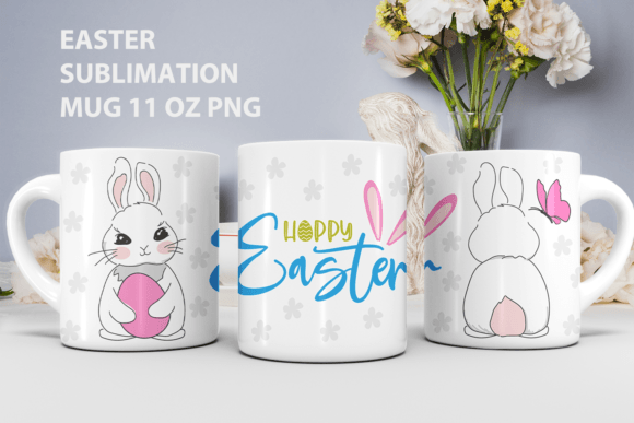 Download Easter Sublimation Mug Wrap, Bunny Mug - Sublimation mug Collection