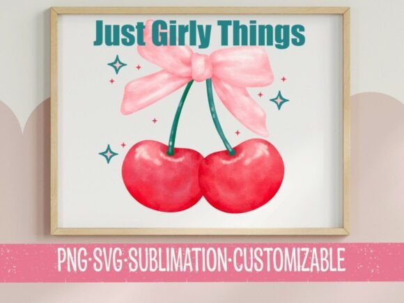 Download Just Girly Things SVG PNG Cherry Bow - Premium Resources
