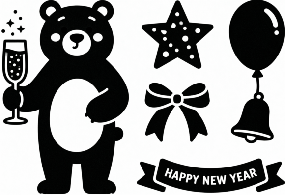 Download Cute Bear Happy New Year Graphics - New year graphics Collection