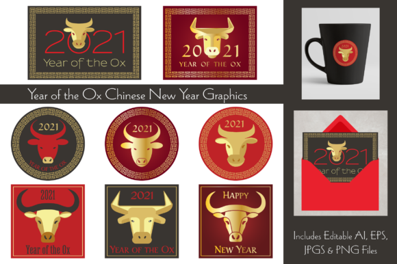 Download Year of the Ox Chinese New Year Graphics - New year graphics Collection
