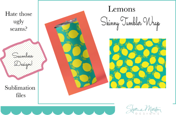 Download 20 Oz Tumbler Wrap Lemons Sublimation - Premium Resources