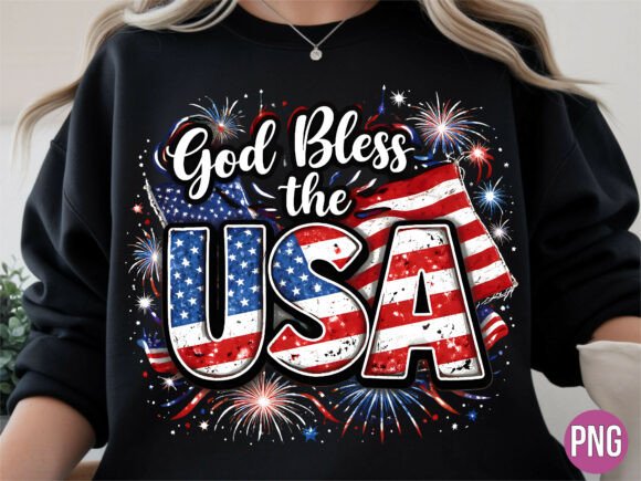 Download God Bless the USA Patriotic Flag PNG - Usa Collection