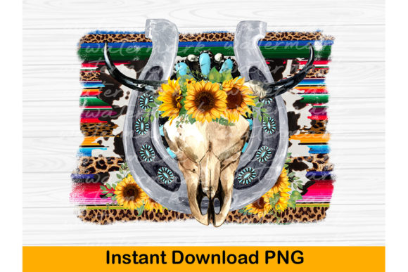 Download Horseshoe Floral Bull Skull Gemstone Png - Premium Bundle
