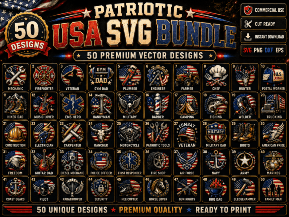 Download Patriotic USA SVG Premium Bundle Pack - Usa Collection