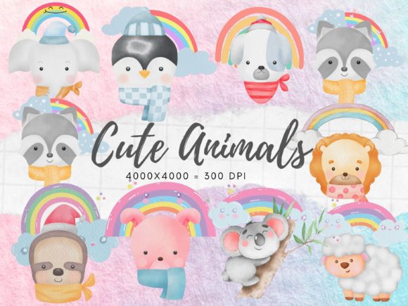 Download Watercolor Cut Animal Winter Clipart PNG - Winter Collection