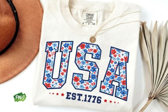 Download Floral USA Png, 4th of July Png - Usa Collection