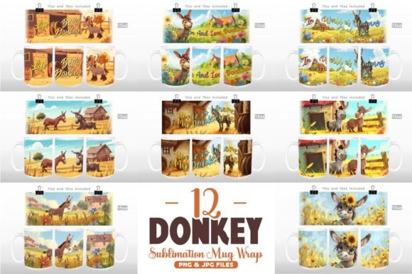 Download Donkey Sublimation Mug Wrap Bundle - Sublimation mug Collection