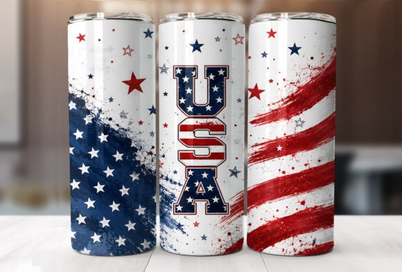 Download Patriotic USA Flag 20oz Tumbler Wrap PNG - Usa Collection