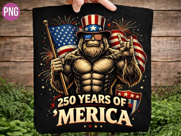 Download Funny Bigfoot 250 Years Merica USA PNG - Usa Collection