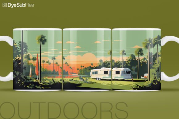 Download Vintage RV Camping Sublimation Mug Wrap - Sublimation mug Collection