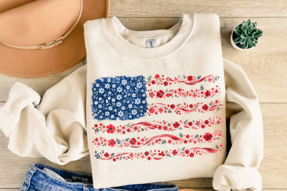 Download Floral USA Flag PNG, 4th of July PNG - Usa Collection